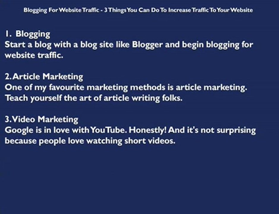 Blogging For Website Traffic - Increase WebTraffic
