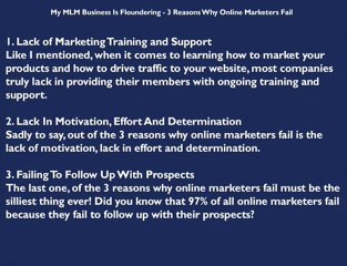 My MLM Business Is Floundering - 3 Reasons