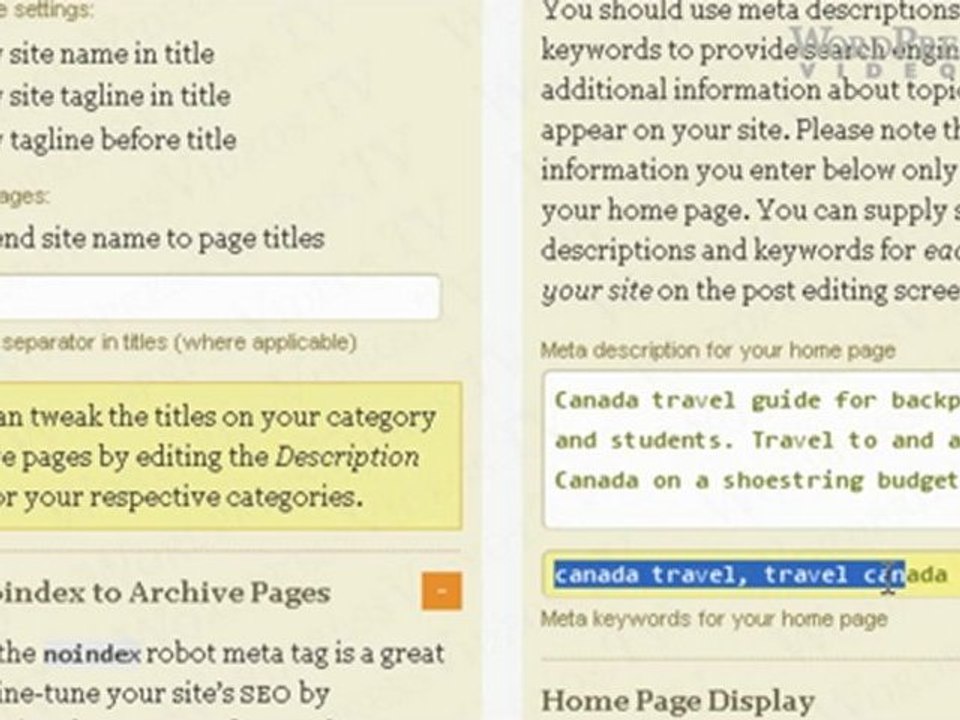 Wordpress Thesis Theme SEO - WordpressVideos.TV