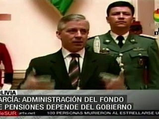 García Linera: Administración del Fondo de pensiones depen