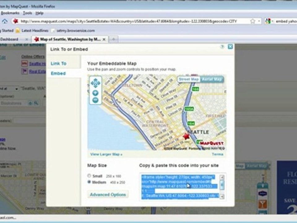 How to Embed a Mapquest Map