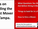 Local Movers Tampa Video | Tampa Florida Movers Companies