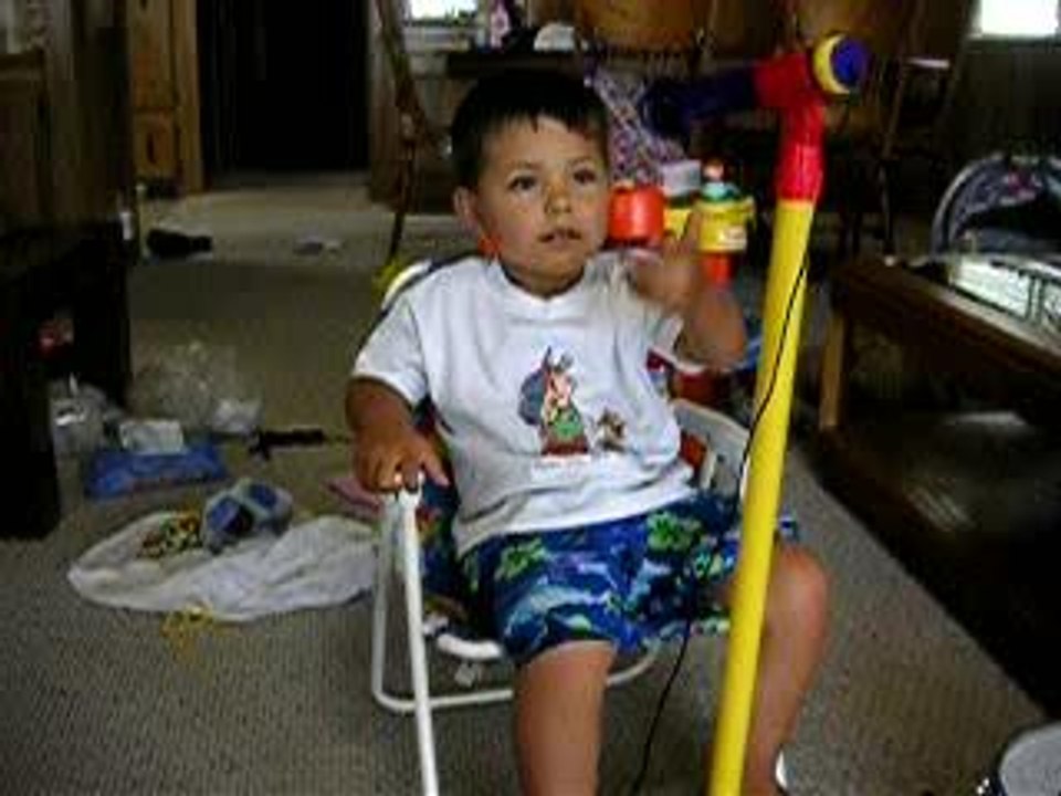 Ethan singing at the river