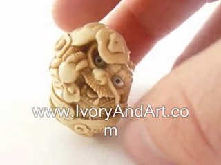 Mammoth ivory Netsuke - Dragon In The Cloud