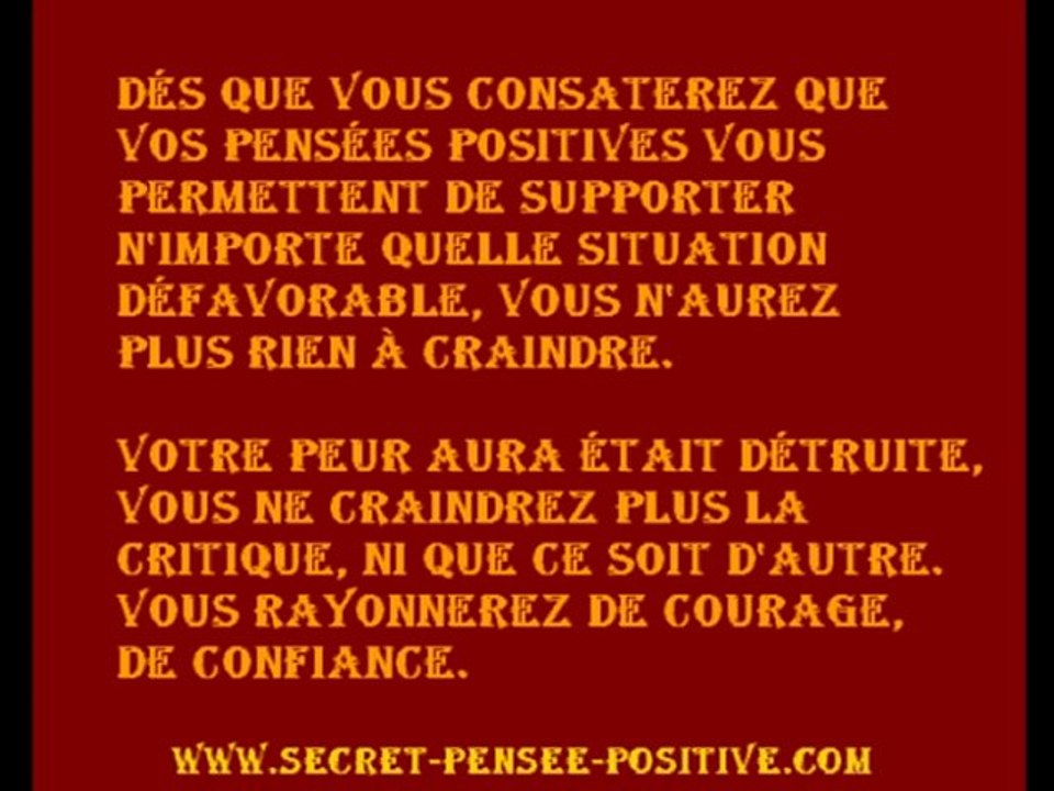 L'influence des pensées positives sur le subconscient.