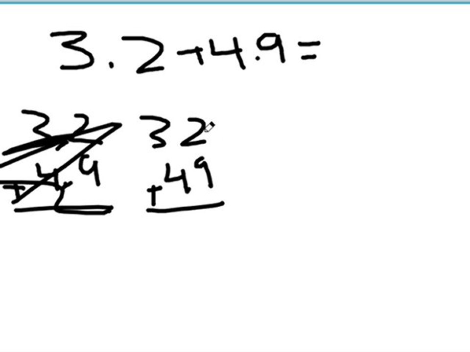 Pre-Algebra Addition and Subtraction of Decimals