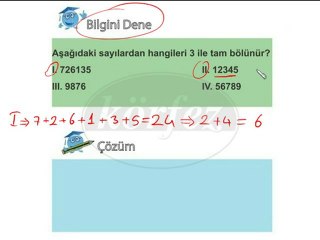 6. Sınıf Tam Bölünebilme Kuralı Video Ders-1.
