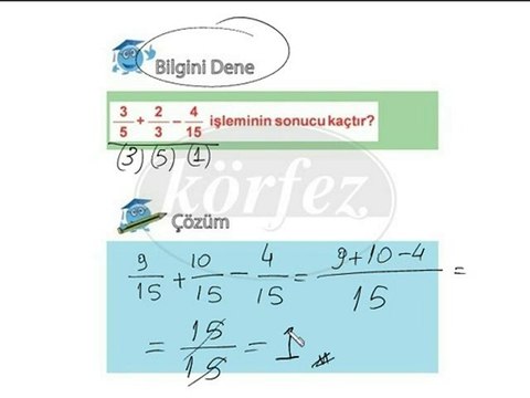 6.Sınıf Kesirlerde Çıkarma İşlemi Video Ders