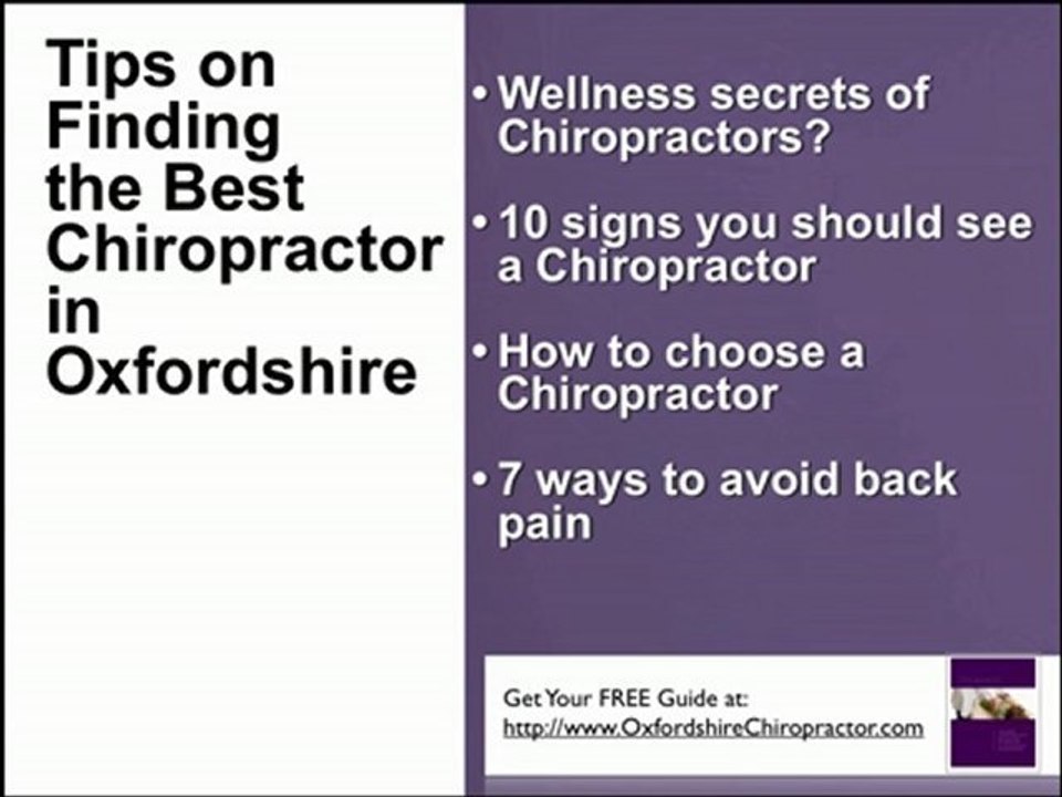 Best Oxfordshire Chiropractors & Chiropractic Clinics