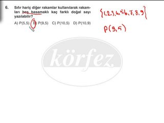 7.Sınıf Faktöriyel ve Permütasyonla İlgili Çözümlü Örnekler