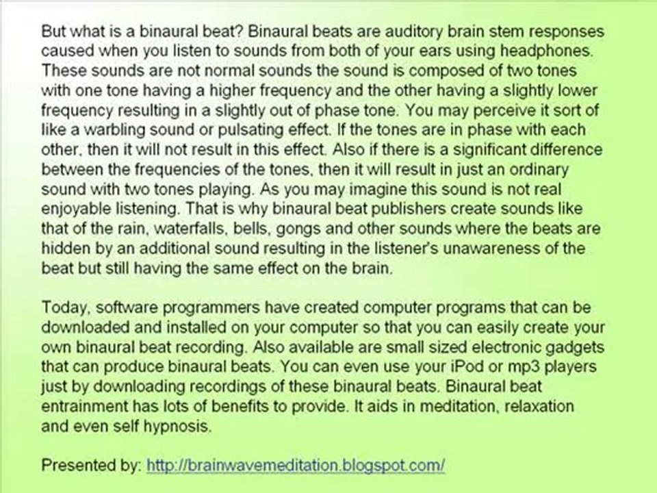 Binaural Beat Entrainment Explained