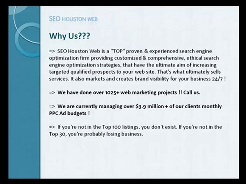 SEO Houston Web - Web Marketing Firm Houston, Texas (TX)