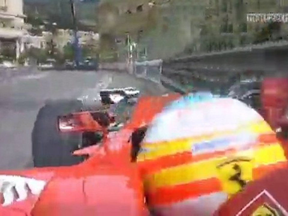 Monaco 2010 FP3 Alonso crash Onboard