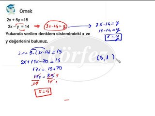 8.sınıf Matematik Denklem Sistemleri Yerine Koyma Metodu