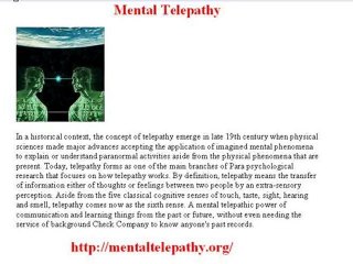 Mental Telepathy And Its Mind Power