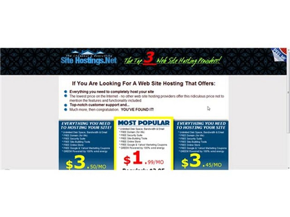 Site Web Hosting - Top 3 Site Hostings