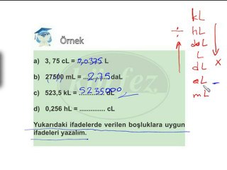6.Sınıf Sıvı Ölçü Birimleri