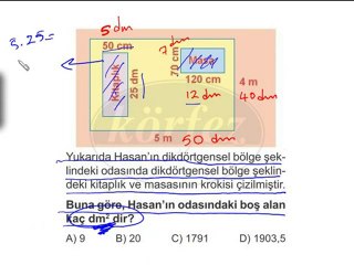 6.Sınıf Çokgensel Bölgelerin Alanı Çözümlü Örnek-2