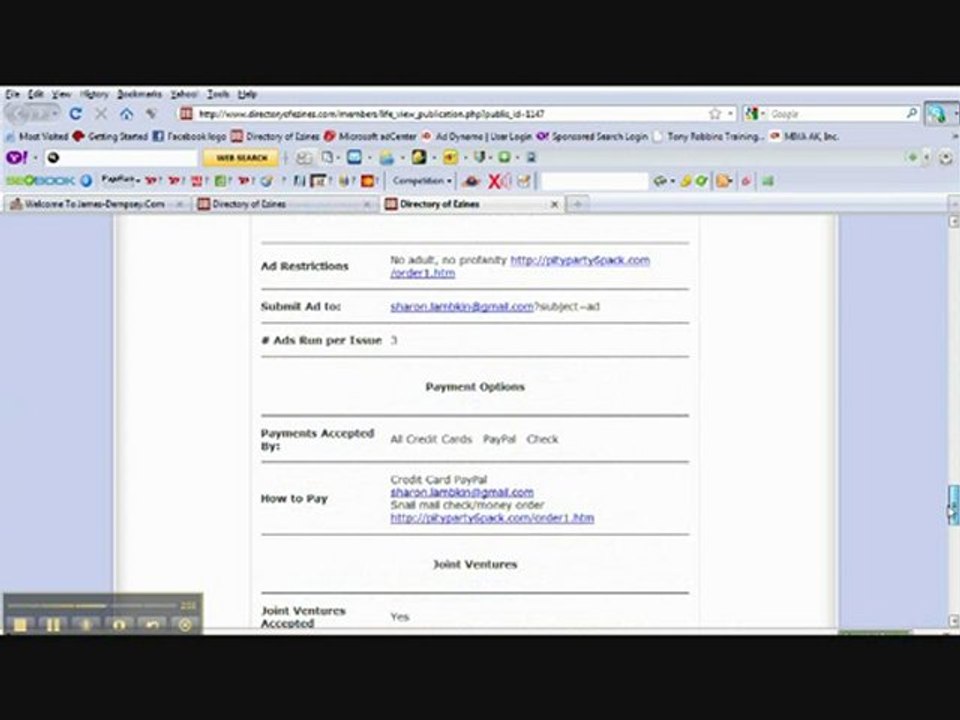 Directory Of Ezines/Solo Ad’s