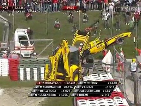 İspanya 2010Petrov ve Kobayashi'nin kazaları-trformula1.com
