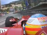 Monaco 2010 Alonso'nun kazası araç içi görüntü-trformula1.co