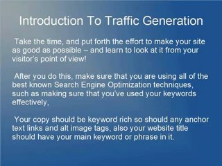 Website Traffic Generation Introduction To SEO