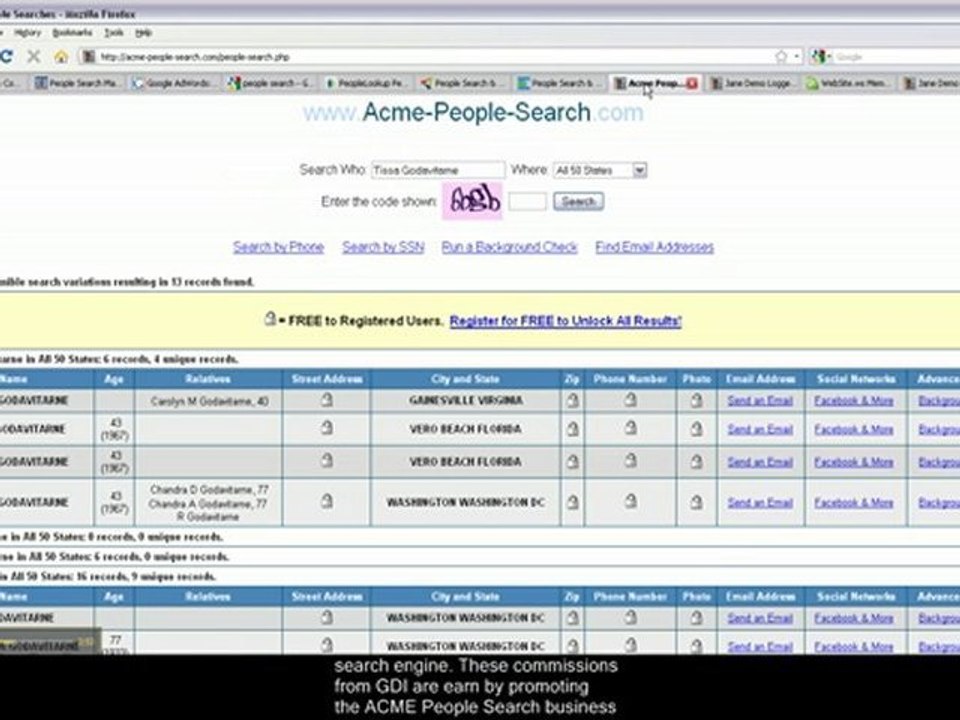 ACME People Search with captions - Step 3 - Tissa ...