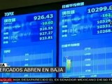 Mercados asiáticos abren en baja