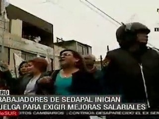 Trabajadores de SEDAPAL en Lima inician huelga por tiempo in