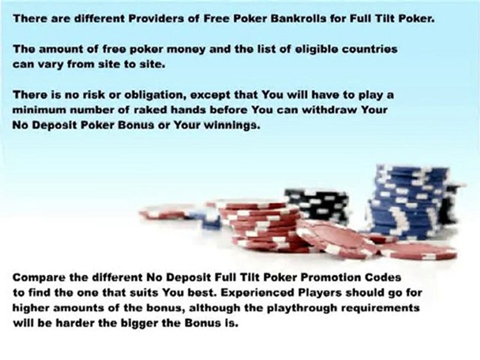 Full Tilt Poker No Deposit Bonus Codes