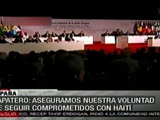 Zapatero reafirma el compromiso con la reconstrucción de Ha