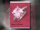 Unique Shiny Sterling Silver - Pink Princess Cut Ring CZ