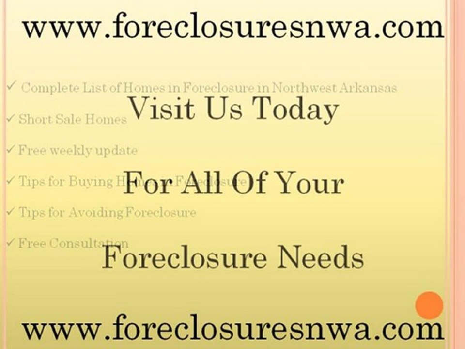 Buying Foreclosures Northwest Arkansas