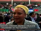 Senadora Córdoba anuncia creación de organismo de paz euro