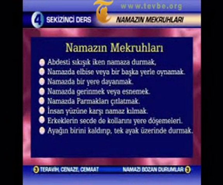 Namazın Sünnetleri Ve Mekruhları  www.tevbe.org