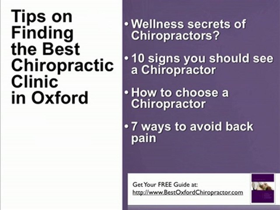 Chiropractor In Oxford & Chiropractic Clinic