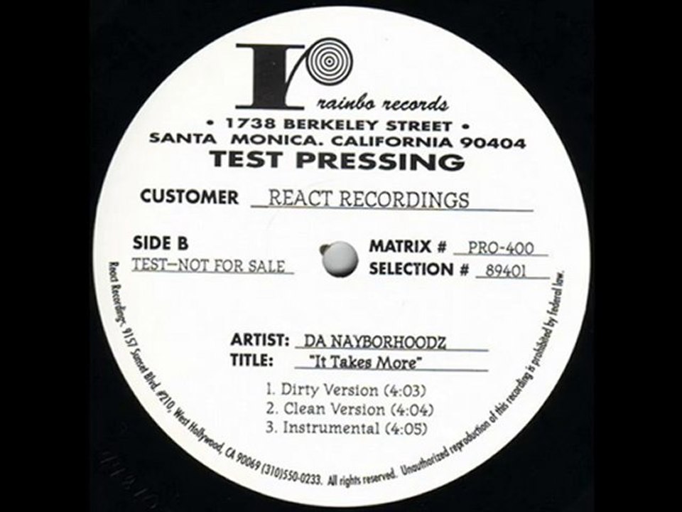 Da Nayborhoodz - It Takes More