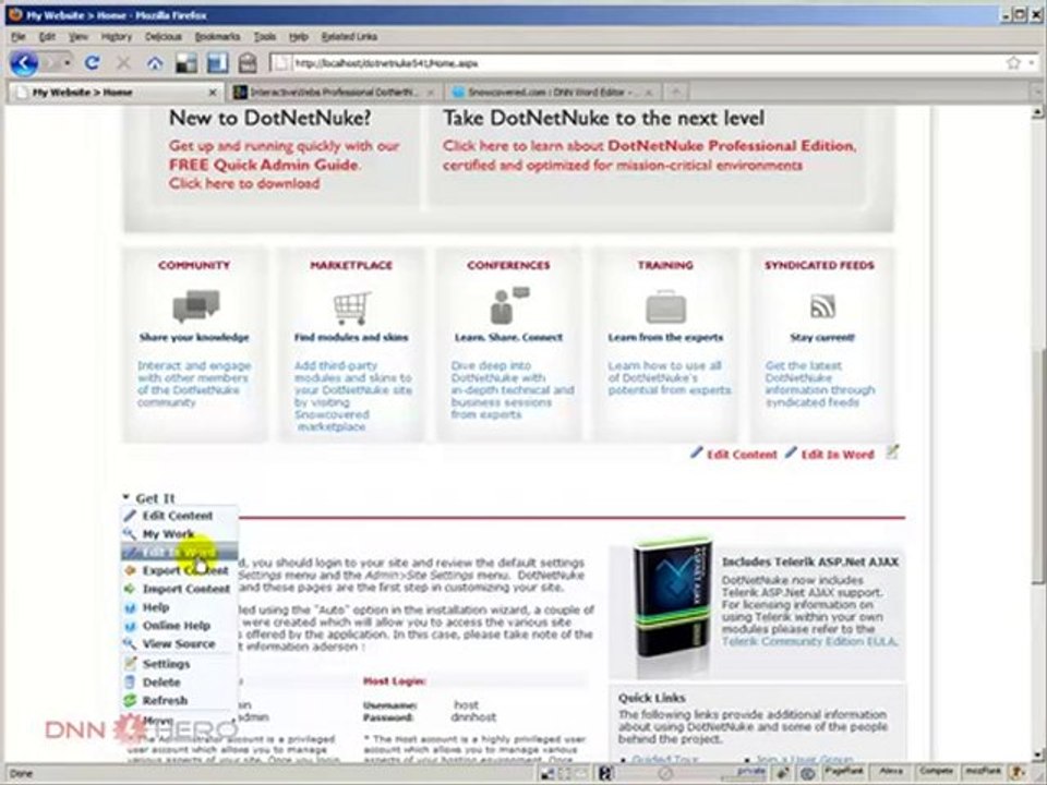DotNetNuke Tutorial, DNN Word Editor module review