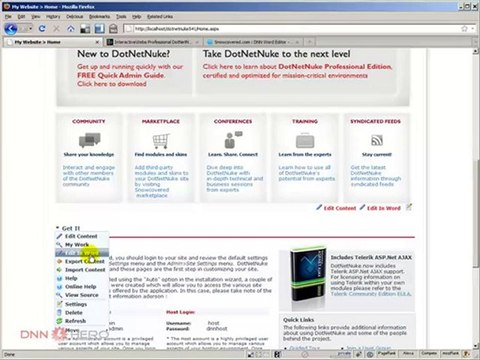 DotNetNuke Tutorial, DNN Word Editor module review