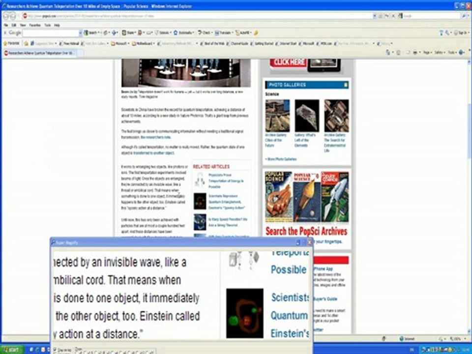 Teleportation True. "Beam me up Scotty" real life.