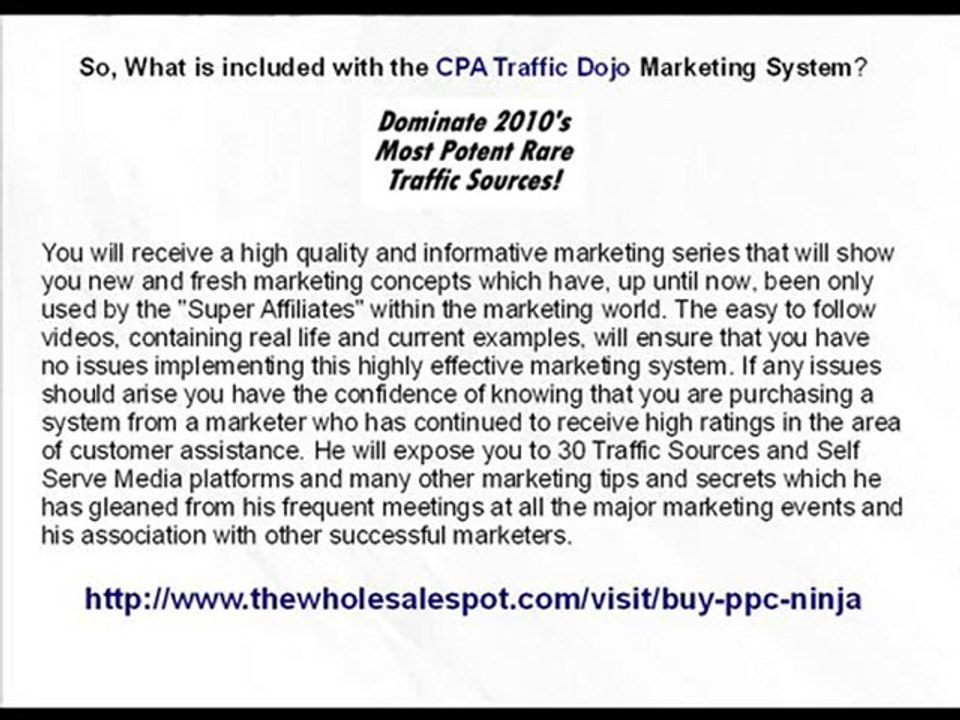 PPC Ninja CPA Traffic Dojo