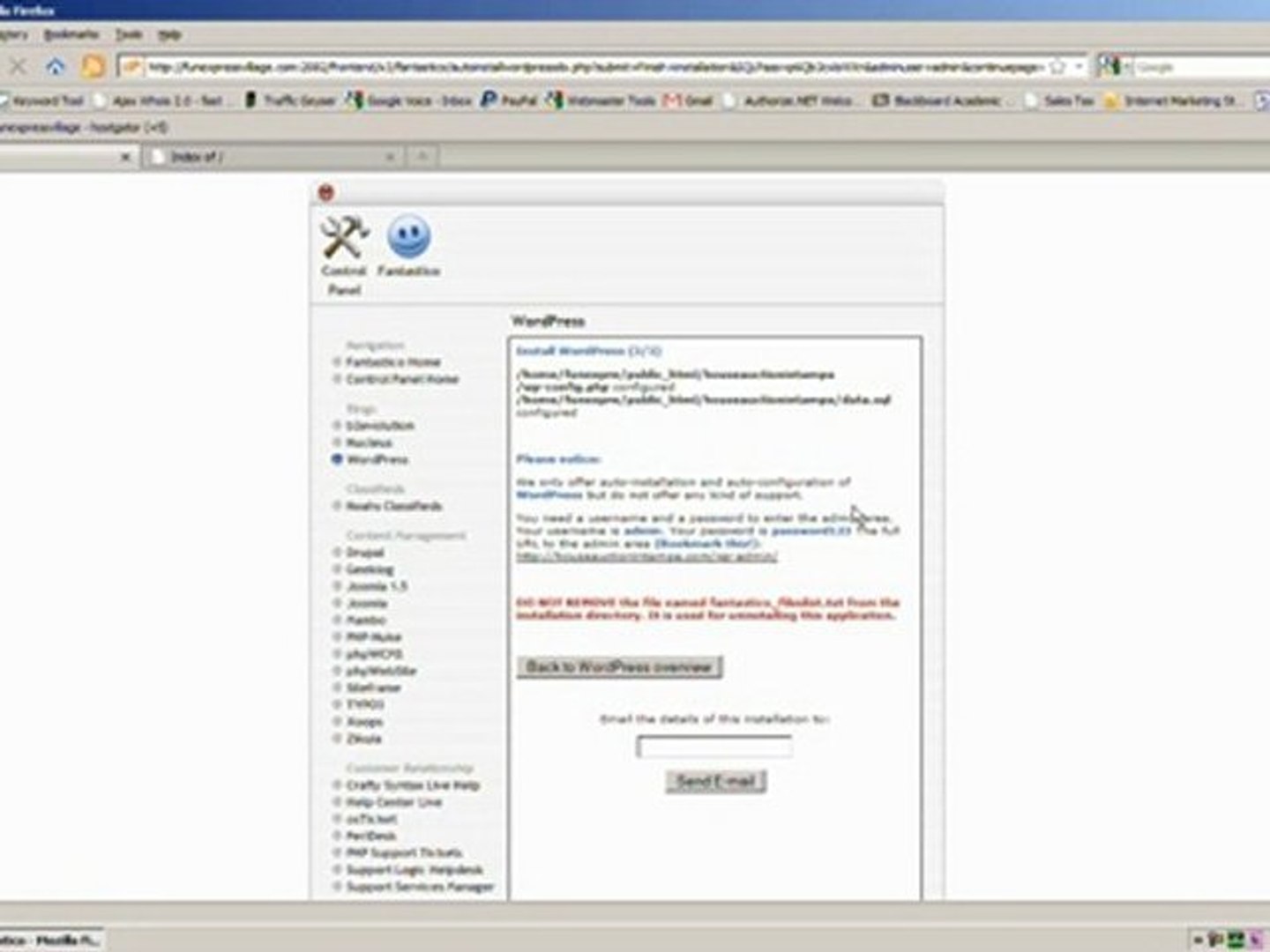 ⁣How to install a WordPress blog using Fantastico Web Gostin