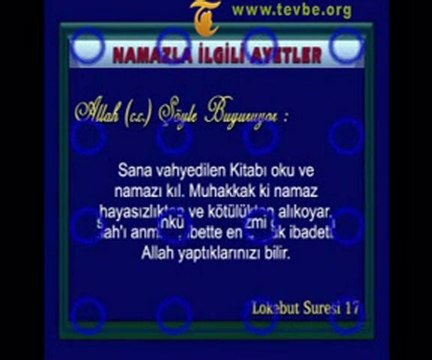 Namaz ile İlgili Ayet ve Hadisler tevbe.org