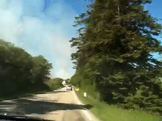 Incendie du 23 Mai 2010 vue depuis D785 direction Morlaix