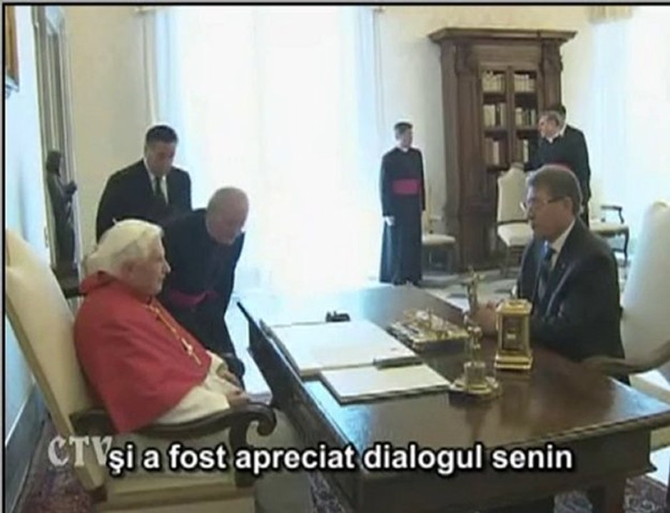 Benedict al XVI-lea l-a primit pe preşedintele Moldovei