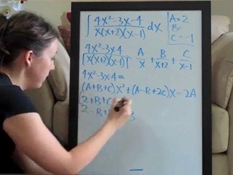How to- Partial Fractions Example 2 Part 2