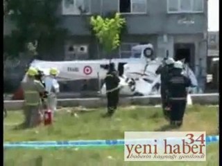 İstanbul’da askeri uçak sokağa düştü