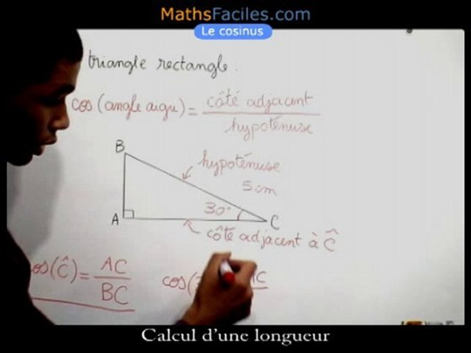 Maths Faciles - Le cosinus - 4ème
