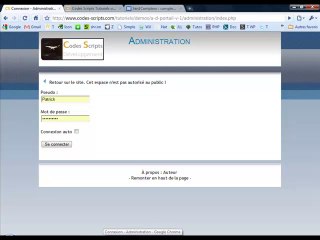 Installer un espace administration sur un site web