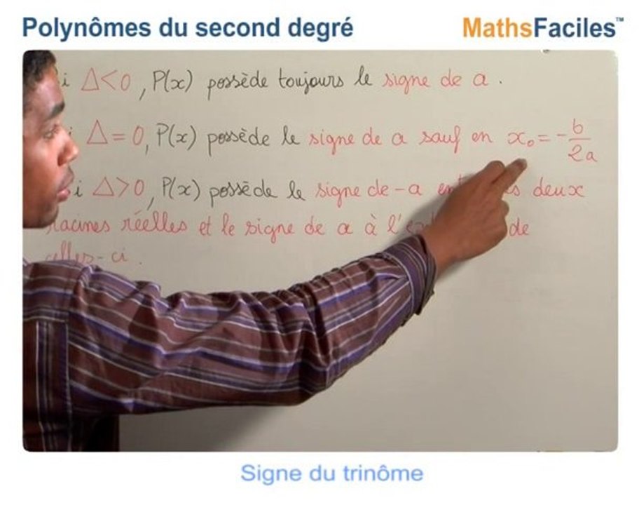 Maths Faciles - Polynômes du second degré - 1ère S